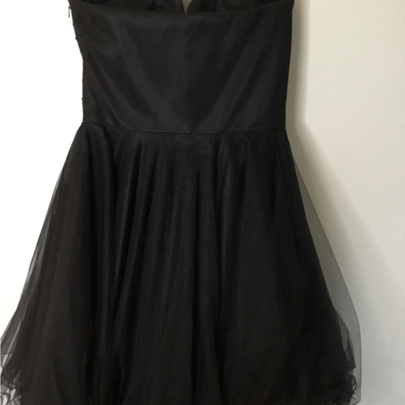 Formal dress, Black strapless short cocktail dress with beads and sequins. - Picture 4 of 5